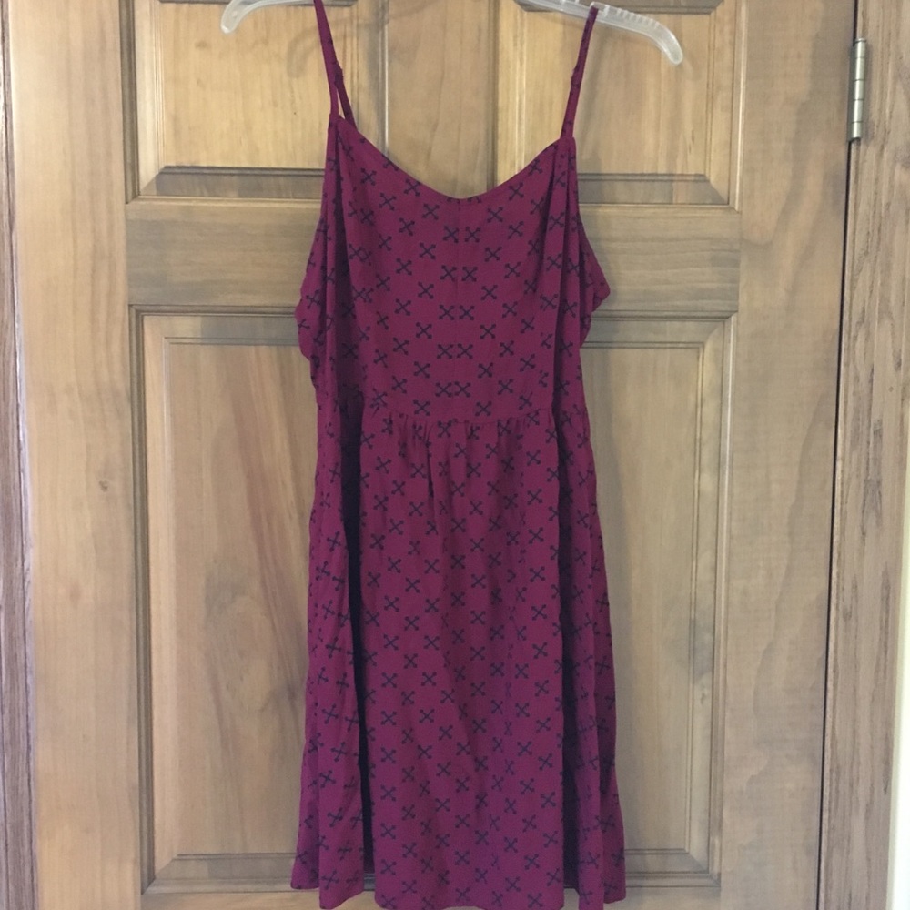 Divided Maroon Skater dress